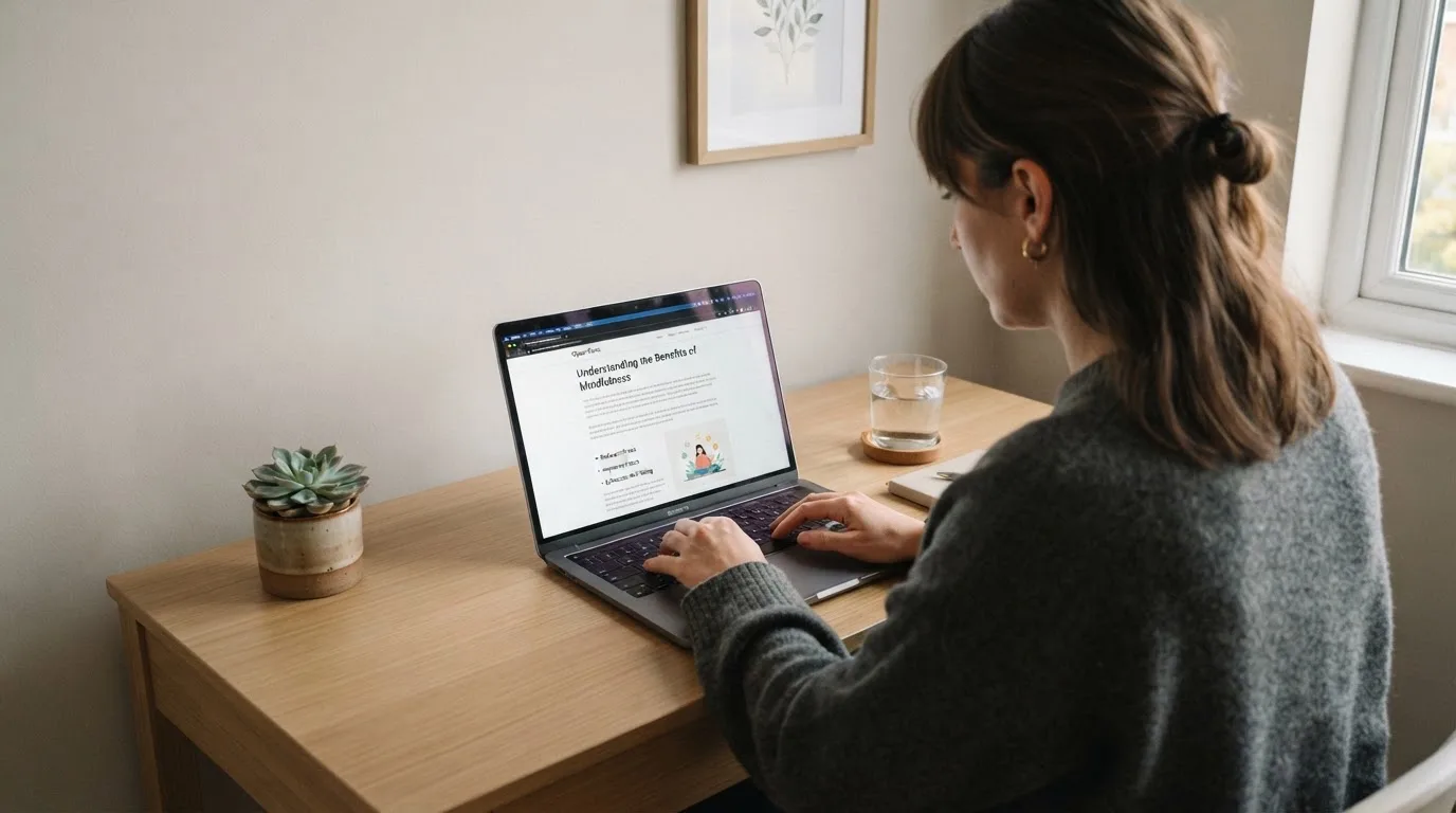 Člověk u notebooku čte informační stránku o online hazardu v Česku — casina bez nutnosti vkladu s bonusem