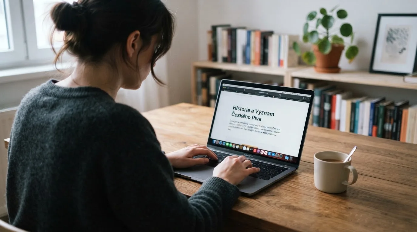 Člověk u notebooku čte informační stránku o online hazardu v Česku — nejlepší krypto kasina cz